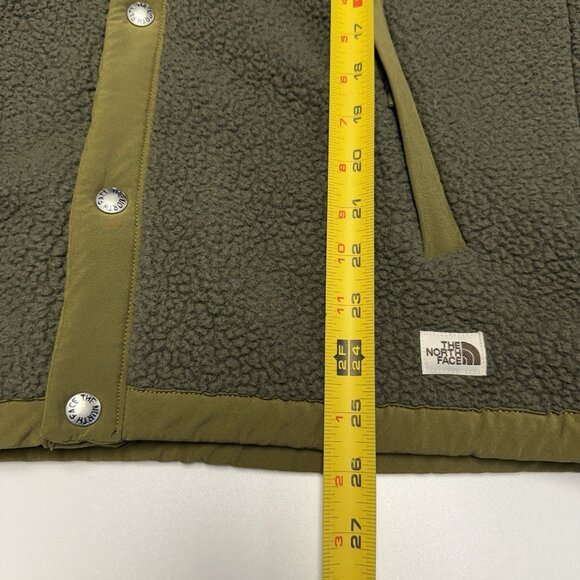 The North Face Deep Pile Fleece Jacket Mens Small Green Snap - Picture 8 of 9